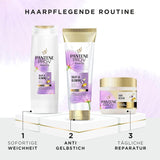 Pantene Pro-V Silky & Glowing Hair Rescue intensiv hårmask med Biotin och Keratin Reconstruct 300ml. Hjälper till att reparera torrt, skadat eller markerat hår Naty Shop Hair Mask