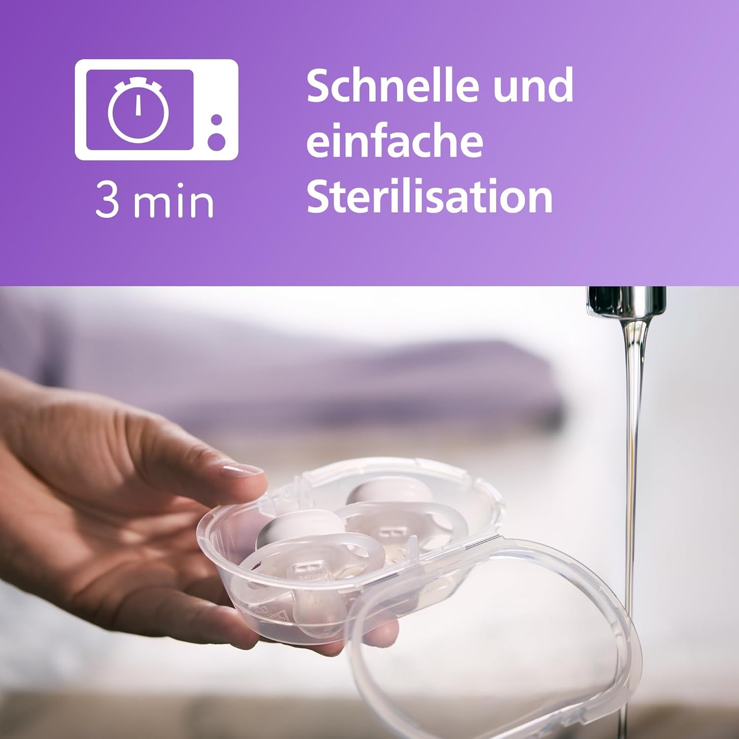 Philips AVENT Ultra Start nattnapp, ortodontisk napp för nyfödda, Glow in the Dark, BPA-fri, med steriliseringsbehållare, Twin Pack, Moon, Star, SCF075/07