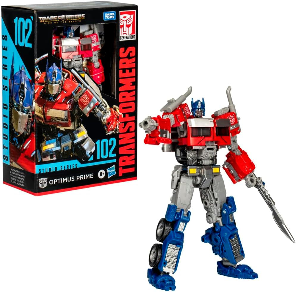 Transformers Studio Series Voyager Class Rise of the Beasts 102 Optimus Prime Actionfigur Röd Vit Blå Actionfigurer Naty Shop