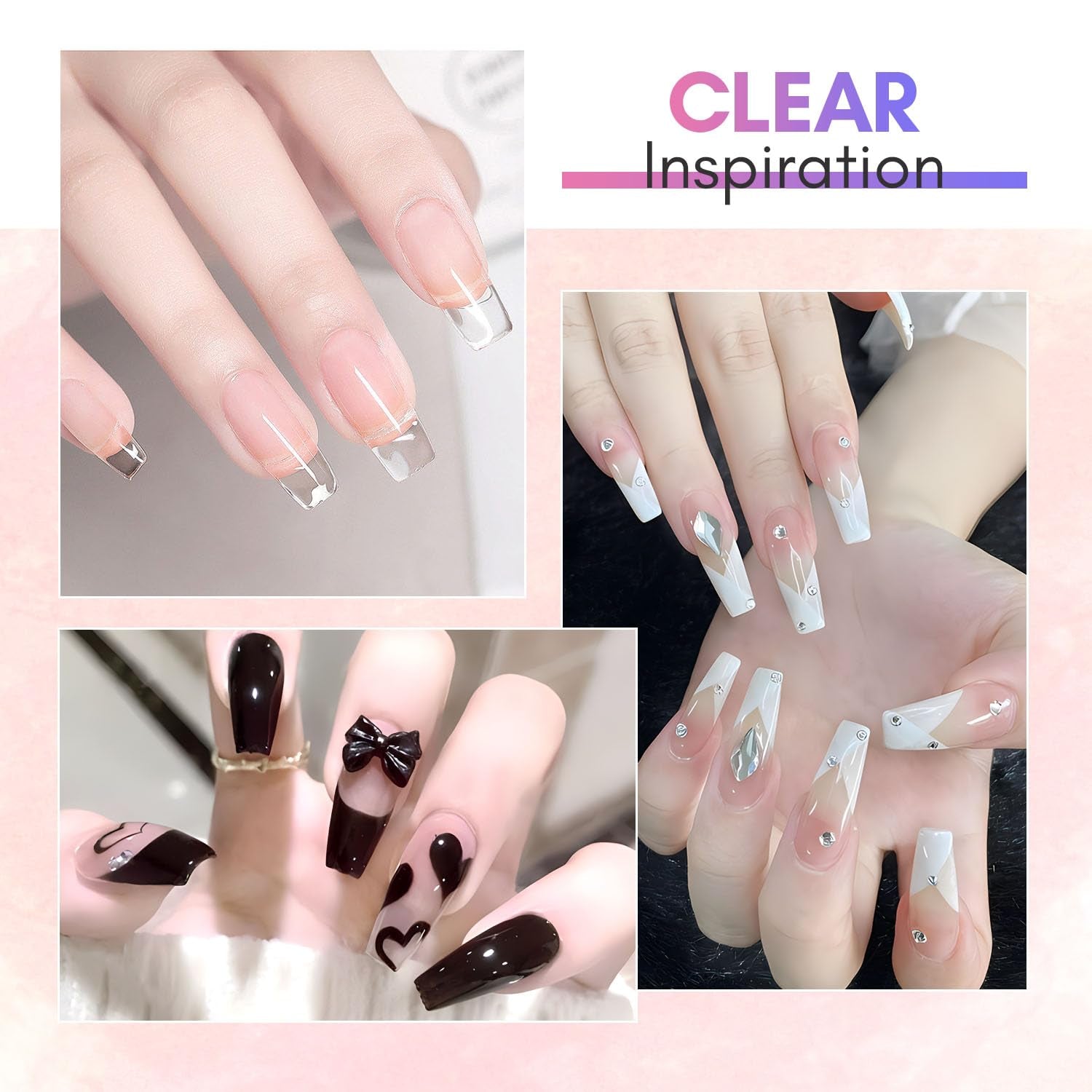 Makartt Poly Nail Extension Gel - 50 ML Extension Builder Akryl Poly Nägel Aufbaugel Extender Gel Für Gelnägel Für Nagelverlängerung, Nagelstärkung, Nail Art Dekoration(Transparent)