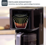 Tefal Smart'n Light Espressomaskin med timer, Espressomaskin med programmerbart filter 1,25 L, Aromafunktion för intensiv arom, Varmhållningsfunktion, Anti-dropp och lätt att rengöra, Svart