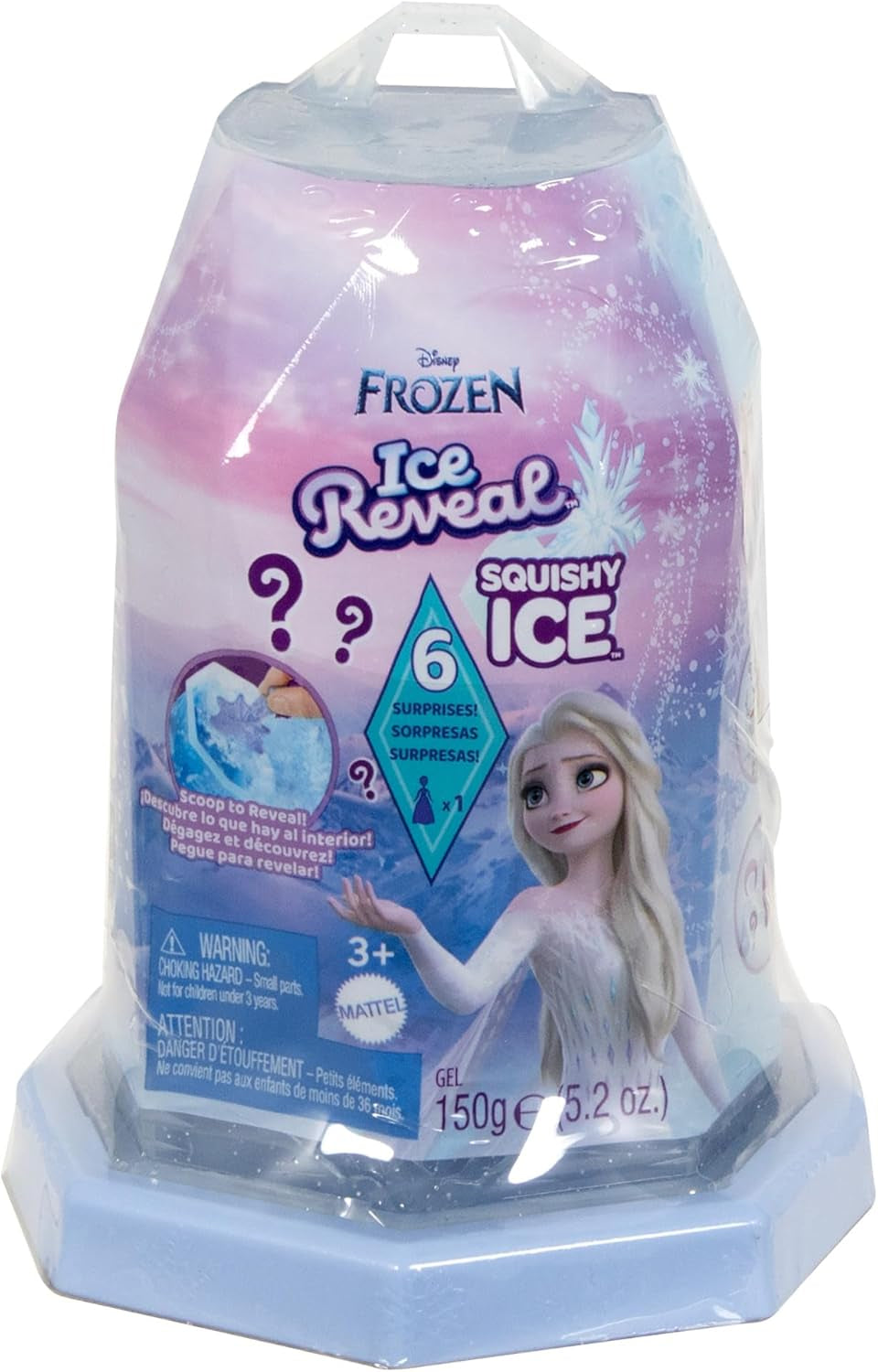 Mattel Disney Frozen Ice Reveal liten docka med fluffig isgel och 6 överraskningar, inklusive vänfigur och tillbehör (dockor kan variera) HRN77