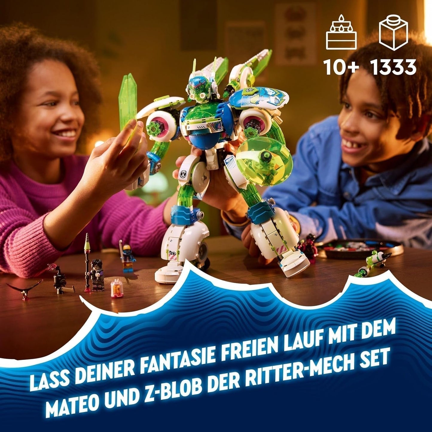 LEGO Dreamzzz 3-i-1 Mateo And Z-Blob The Knight Mech Byggklossar Lekset för 10 år Pojkar och flickor Barn Present Fantasy Set 3 Ways Robot Äventyrsleksak 71485 Byggset Beuche den LEGO-Store