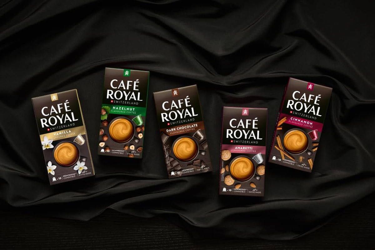 Café Royal Caramel Flavored Kaffee – Nespresso®-kompatibel Kaffeekapseln, krämig, helle Röstung, 100 % Arabica, Rainforest Alliance, 100 Kapseln