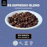KING'S COFFEE - AMESTEC RS ESPRESSO - 1 kg starka och aromatiska kaffebönor - kaffe med låg syrahalt - kaffe med hela bönor - liten sats rostning från Italien - espressobönor för helautomatiska maskiner och portafiltermaskiner