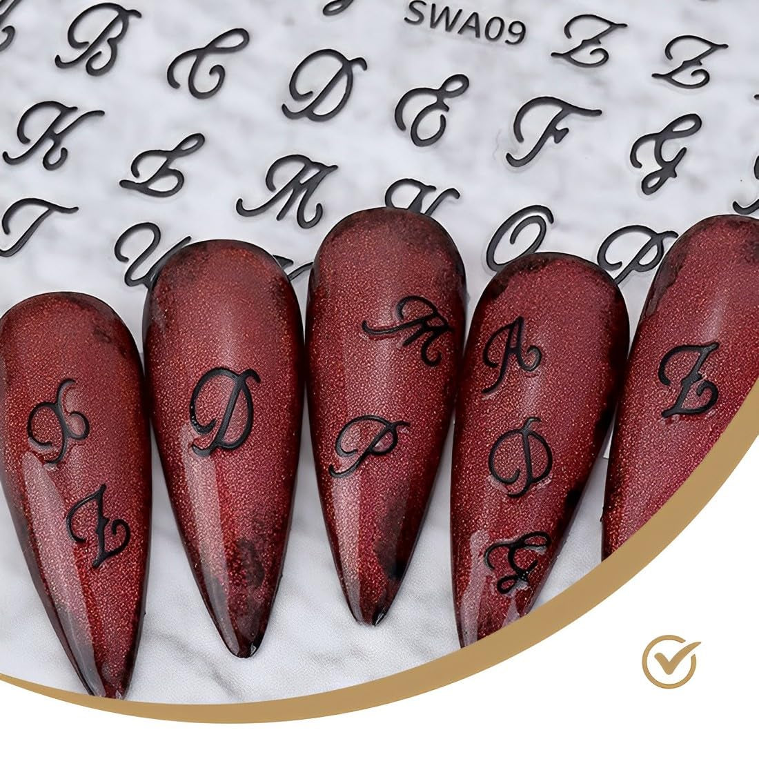 7 Blätter 3D alfabet Nagelsticker Nagelfolie Selbstklebend Buchstaben Aufkleber Nägel Zubehör Nagelaufkleber Klebebuchstaben Aufkleber Selbst Gestalten Letter Letters Nail Art Stickers
