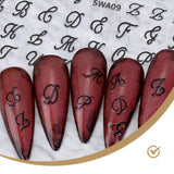 7 Blätter 3D alfabet Nagelsticker Nagelfolie Selbstklebend Buchstaben Aufkleber Nägel Zubehör Nagelaufkleber Klebebuchstaben Aufkleber Selbst Gestalten Letter Letters Nail Art Stickers
