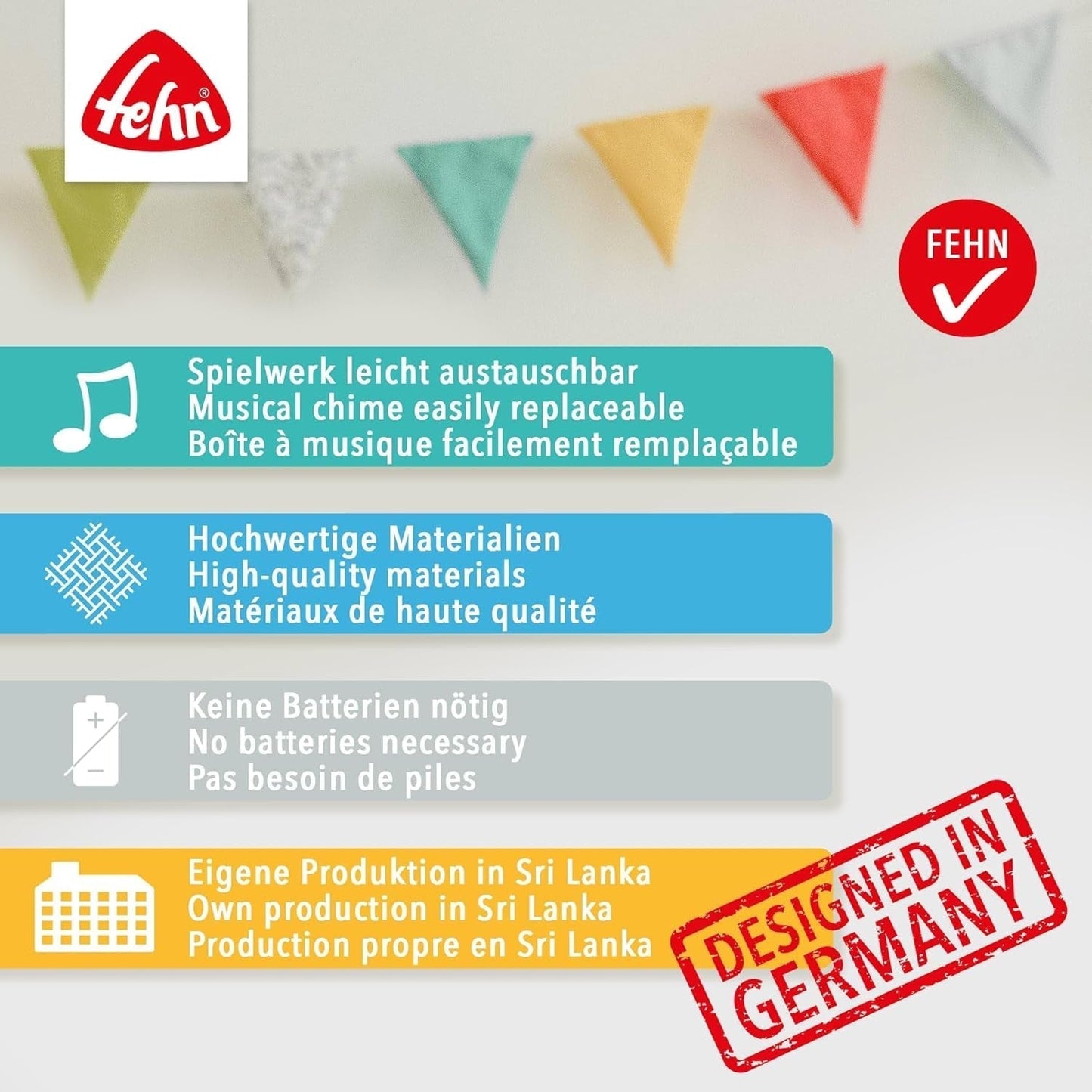 Fehn speldosa baby sleep aid star - speldosa med avtagbar musikmekanism för upphängning - sleep aid song "Weißt du wieviel Sternlein stehen" - leksak för bebisar och barn från 0+ månader Leksaker Bebe Naty Shop