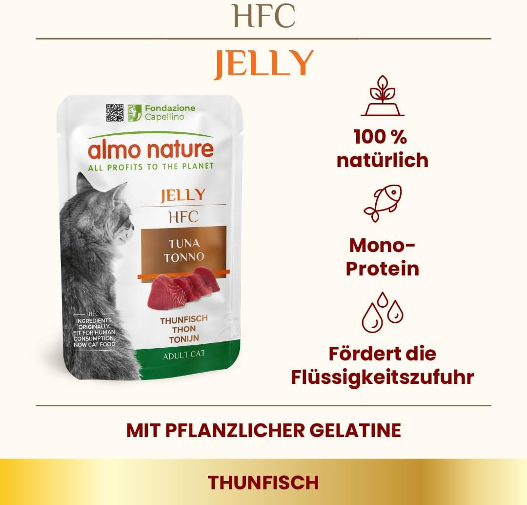 Almo Nature HFC Jelly våt kattmat - med tonfisk, förpackning om 24 (24 x 55 g)