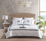 Tommy Bahama Palm Island Collection | Täcke - 100 % bomull, vändbar, mjuk och andas, förtvättad för extra mjukhet, king size-säng, grå Naty Shop Täcken och täcken Grey King