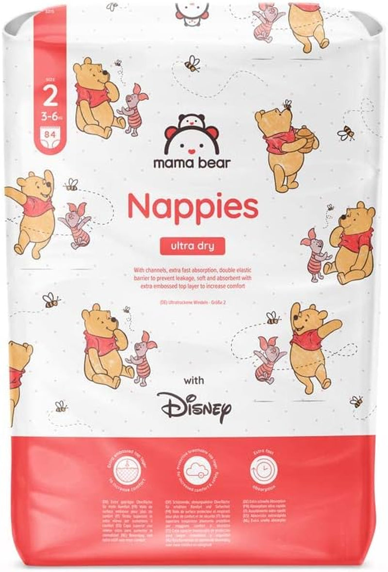 Amazon Märke: Mama Bear Disney Ultra Dry blöjor, storlek 3 (4-9 kg) - Månadslåda, vit, 172 count (2 förpackningar om 86)