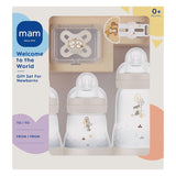 MAM Newborn-set, presentset, bestående av: 2 x Anti-kolik-flaskor 160 ml, 1 x Anti-kolik-flaska 260 ml, 1 x Original Start-napp, 1 x Brosch för napp, från 0 månader, Neutro