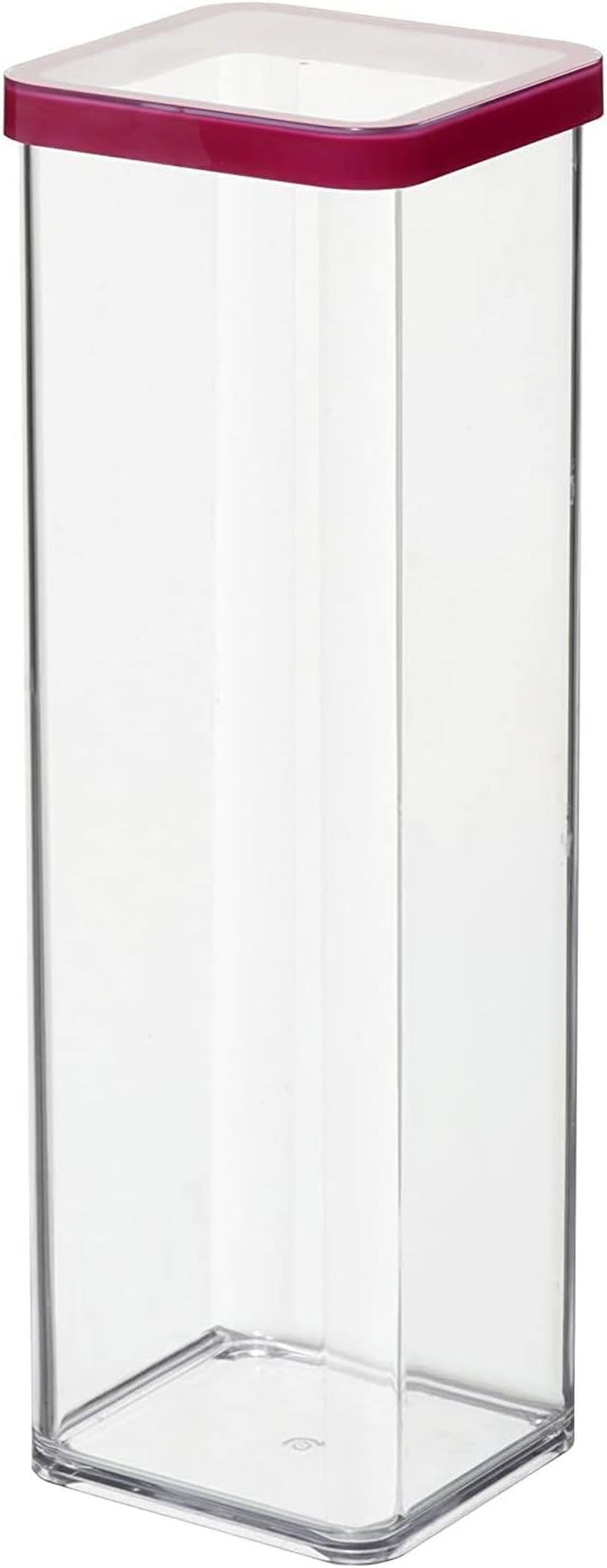 Rotho Loftset med 5 förvaringsburkar med lock Olika storlekar Matplast (PP) BPA-fri Transparent/Röd (21,4 x 21,4 x 23,5 cm) Matförvaringslådor Naty Shop 2 L Square