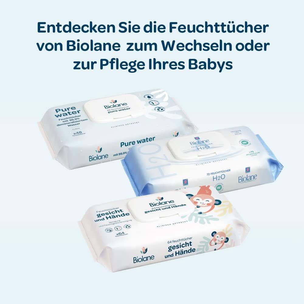 BIOLANE - Baby-Feuchttücher Mit 99,9% Wasser - Rent Water - Packung Mit 12 X 48 (576 Feuchttücher) - Für Empfindliche Haut - Ab Der Geburt - Duftfrei - Wechseln Und Reinigungspflege Naty Shop