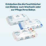 BIOLANE - Våtservetter för baby med 99,9 % vatten - Rent vatten - Paket med 12 x 48 (576 våtservetter) - För känslig hud - Från födseln - Doftfri - Vård för att byta och rengöra bebisar