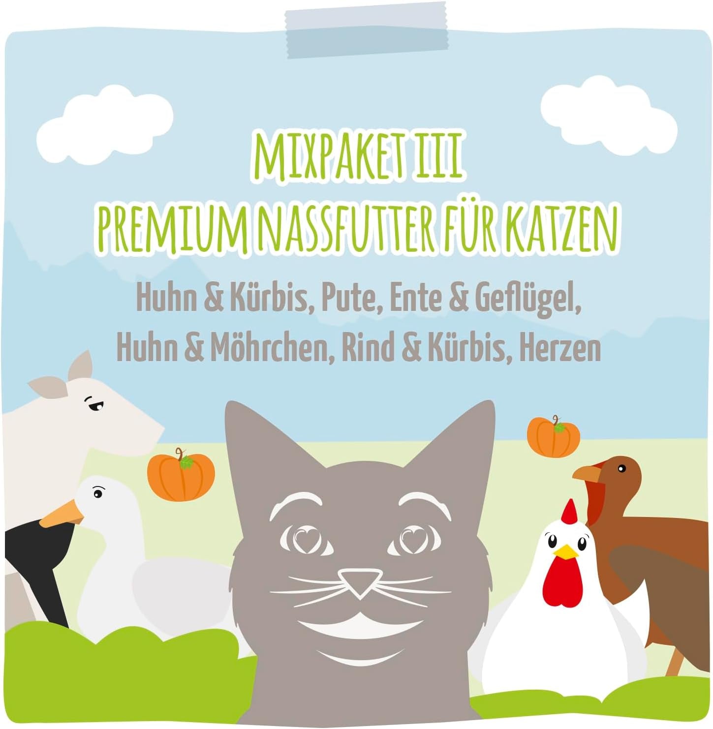 MjAMjAM - Premium Wet Cat Food - Delicious Mix Pack III Måltider för din katt 6-pack (6 x 200 g) Spannmålsfri med extra kött