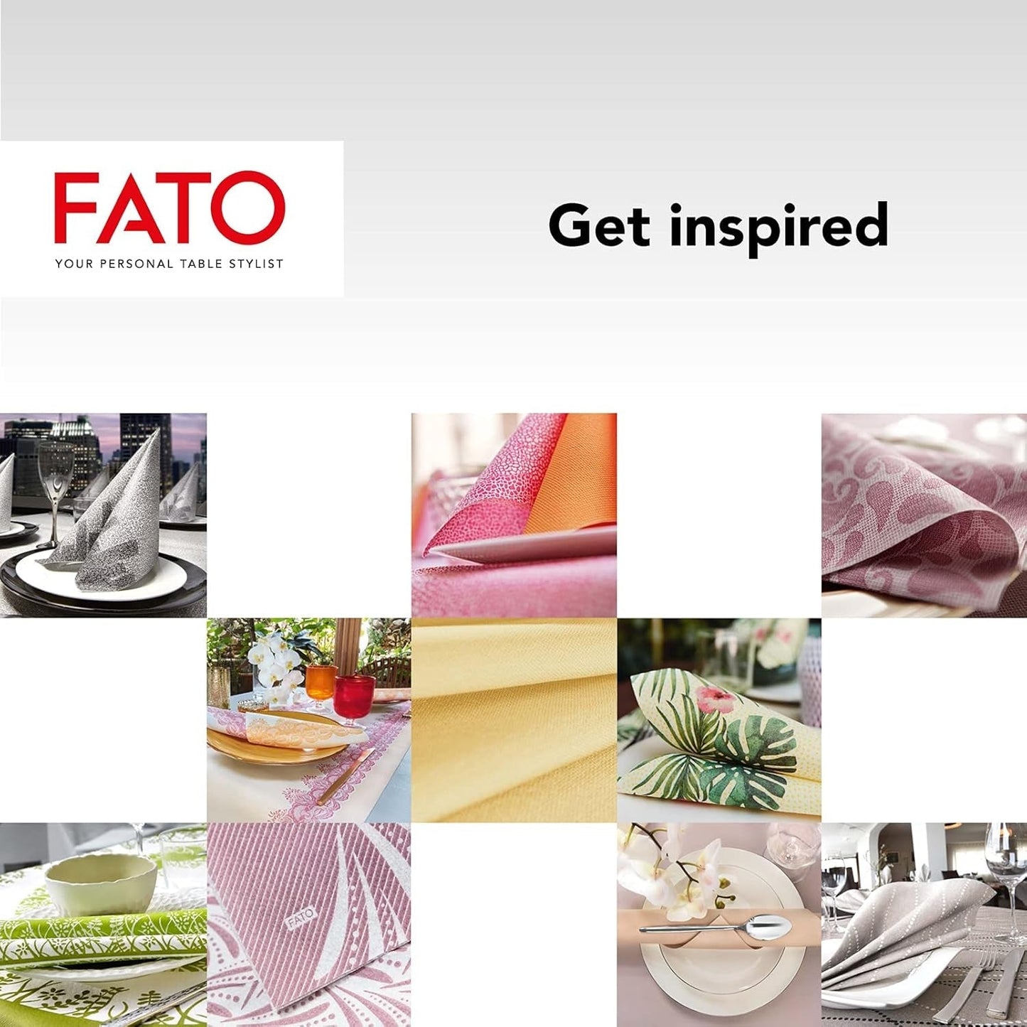 Fato - torra pappersservetter, luftlagda, tygeffekt, paket med 50 servetter, storlek 40X40 vikta i 4, färg svart