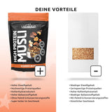 Layenberger 3K högproteinmüsli, 50% Eiweiß och 18% Kohlenhydrat - Enkelpack (1X 390 G) - Schoko-Nuss Cereale Naty Shop