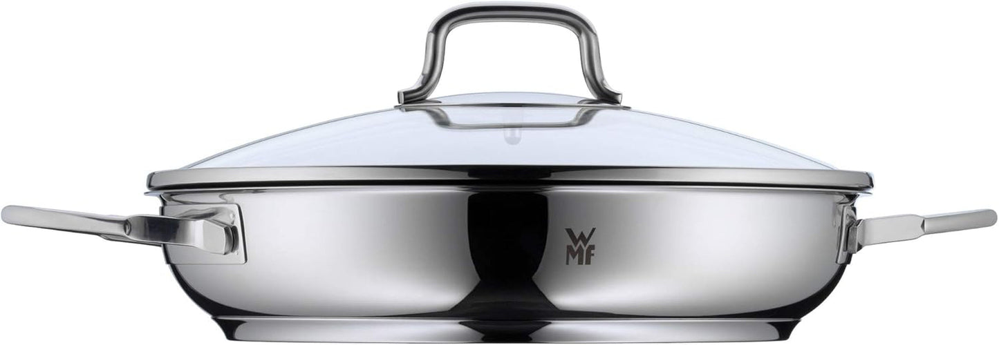 WMF Devil induktionsgryta 26 cm med glaslock, Cromargan-belagt rostfritt stål, keramisk beläggning, ugnssäker kastruller och stekpannor Naty Shop