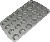 CSB111 Antihaftbeschichtete Mini-Muffinform Mit 24 Löchern Aus Karbonstahl, Edelstahl, Silver, 39,4 X 24,6 X 2,1 Cm Formar och brickor för bakning Naty Shop