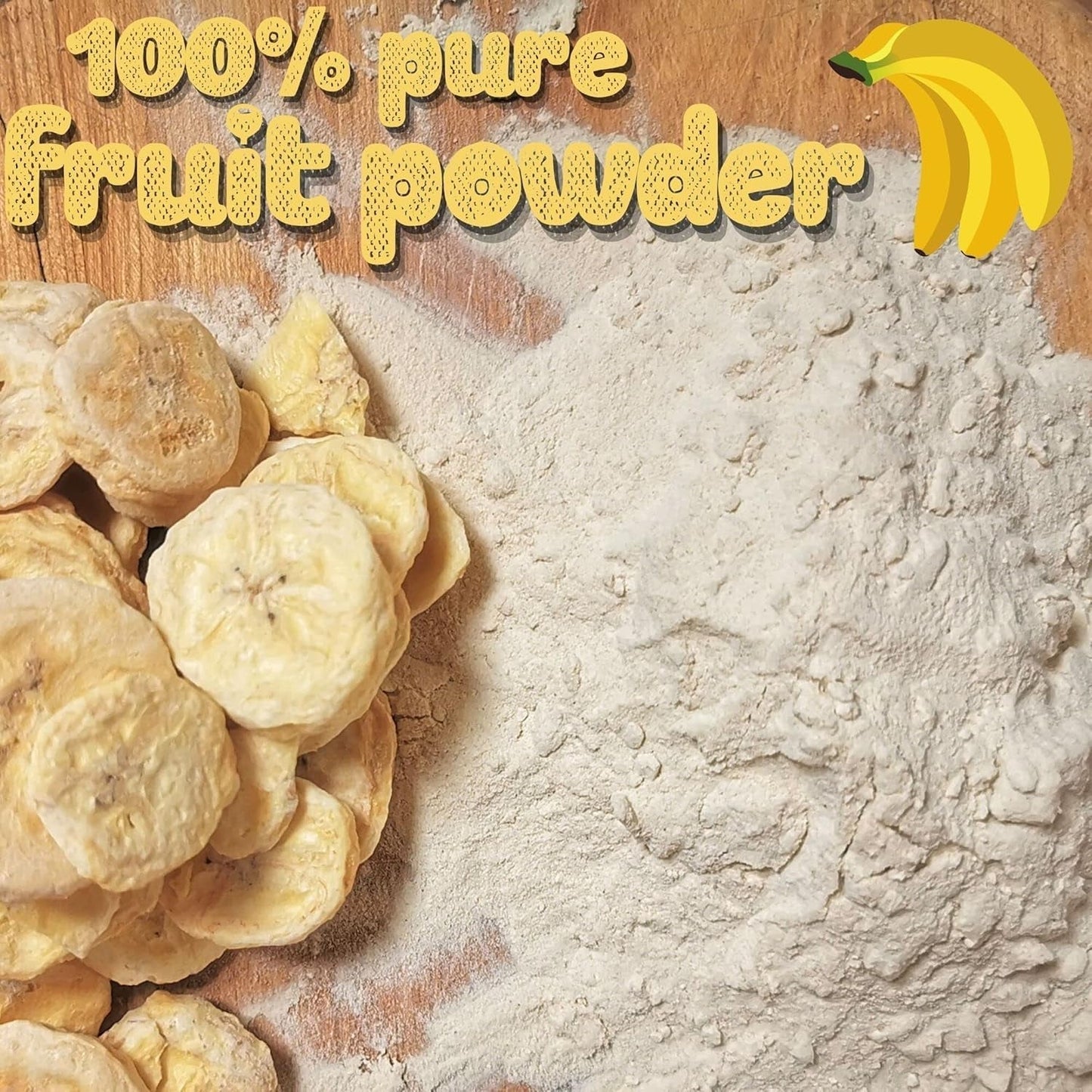 Frystorkade bananer i pulver | XL 300g Fruktpulver Frystorkat bananpulver | För smoothie, bakning, tårta | Frystorkad banan | Frystorkade frukter | ZingyZoo Banana Powder Naty Shop Dehydrerade produkter