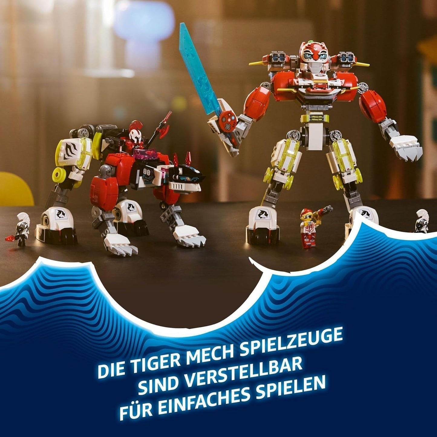 LEGO Dreamzzz Coopers Tiger Mech och Zero'S Hot Rod Car, leksaksbil för barn, present till 9 år gamla pojkar och flickor, 2-i-1 lekset med mek och minifigurer 71497 Byggset Besuche den LEGO-Store
