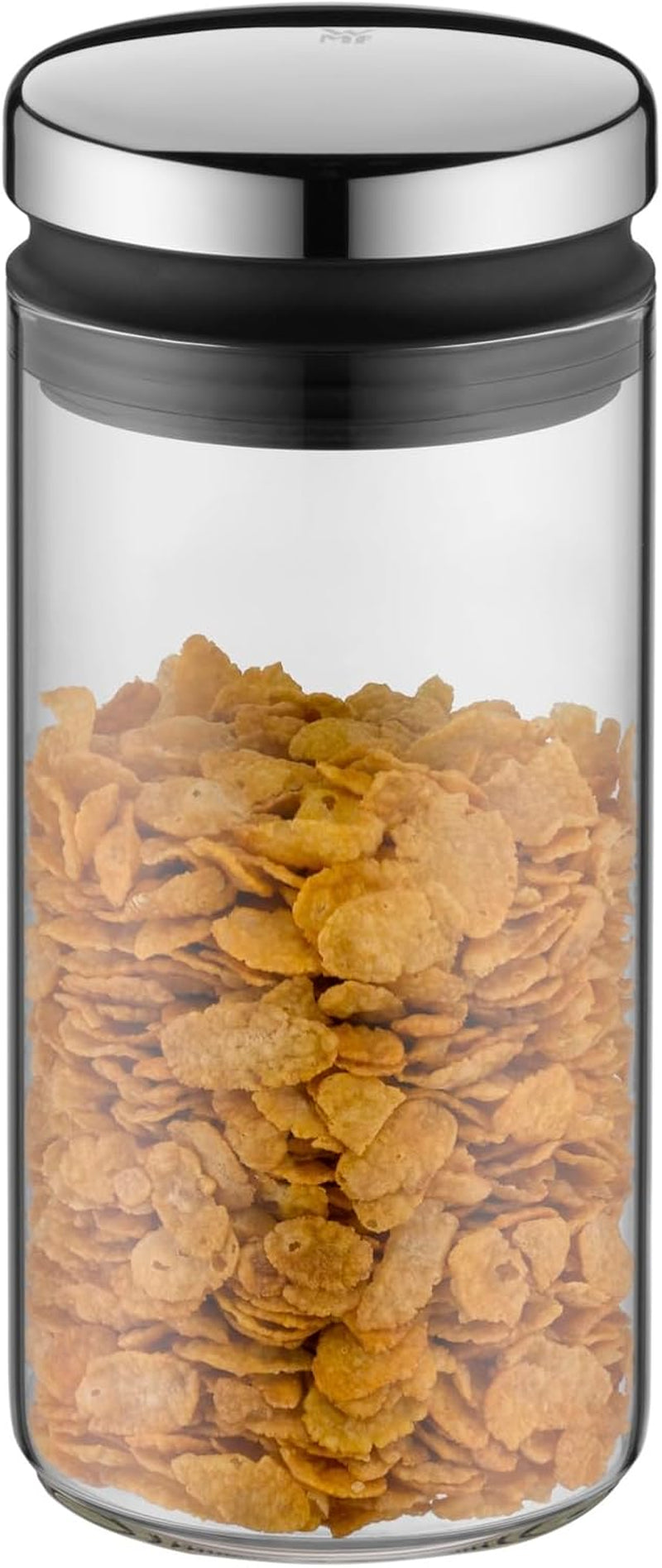 WMF Depot 1L förvaringsburk i glas, höjd 21,5 cm, förvaringsburk med lock, kaffebönbehållare, spannmålsburk, matförvaringsburk med bred påfyllningsöppning (4-pack) Matförvaringslådor Naty Shop