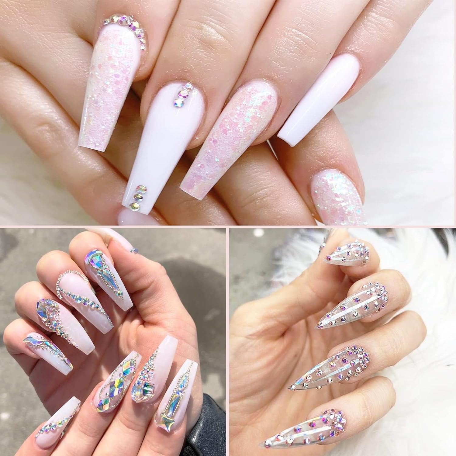 4200 Stück Strasssteine ​​Für Nägel, Nagelglitzer, Pailletten, Nagelaufkleber Mit Kristallen, Nagel-Edelsteinen, Diamanten Für Nagelkunst, Einschließlich Wachsstift Für Strasssteine ​​Und Strass-Picker