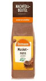 Ostmann Gewürze - Muskatnuss gemahlen | Idealisk för att tillföra smak till potatisrätter Zum Nachfüllen der Streudose | 50 g återförslutningsbar påse