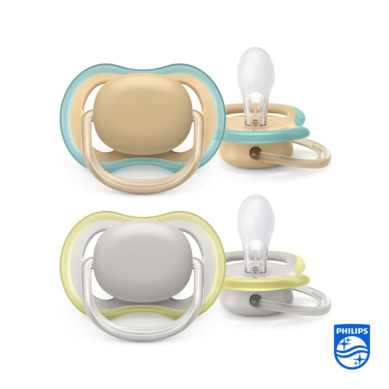 Philips Avent Ultra Air-nappar, 2-pack - Bisfenol A-nappar för spädbarn 0-6 månader (modell SCF085/15) Brun/grön