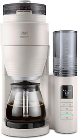Melitta AromaFresh Therm Pro X - Espressomaskin med filter, integrerad kvarn, avtagbar vattentank, rostfri termokanna och timerfunktion, för upp till 8 koppar kaffe, svart/silver