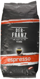 Der-Franz Espresso Kaffee, Intensität 5/5, Arabica och Robusta, ganze Bohne, 4 x 1000 g