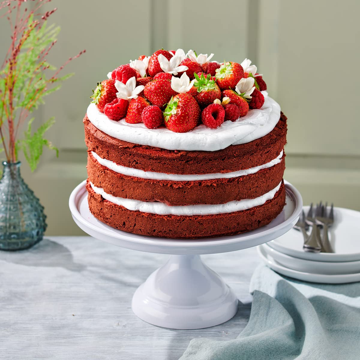 Funcakes Mix Für Red Velvet Cake, Glutenfrei: Einfach Zu Berübenen, Schön Weicher Und Fluffiger Kuchen Mit Leichtem Schokoladengeschmack, Perfekte Rote Farbe, 400G Mix för bakning och matlagning Naty Shop