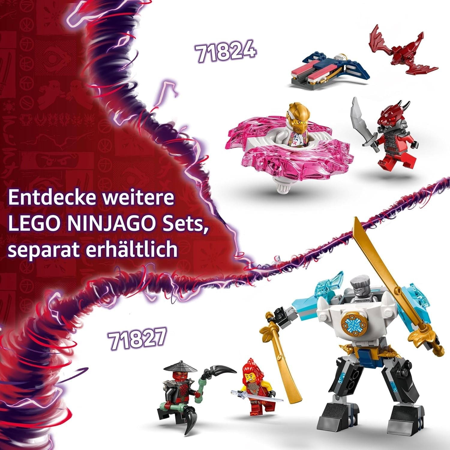 LEGO NINJAGO Soras Dragon Spinjitzu Spinner - Action Ninja Toy med 2 minifigurer - Litet lekset för barn - Presentidé för pojkar och flickor 6 år gamla 71824 Byggset Besuche den LEGO-Store