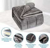 Bomullsblå tyngdfilt 6,8 kg Queen size flanell Shaggy Sherpa tyngdfilt för vuxna.
