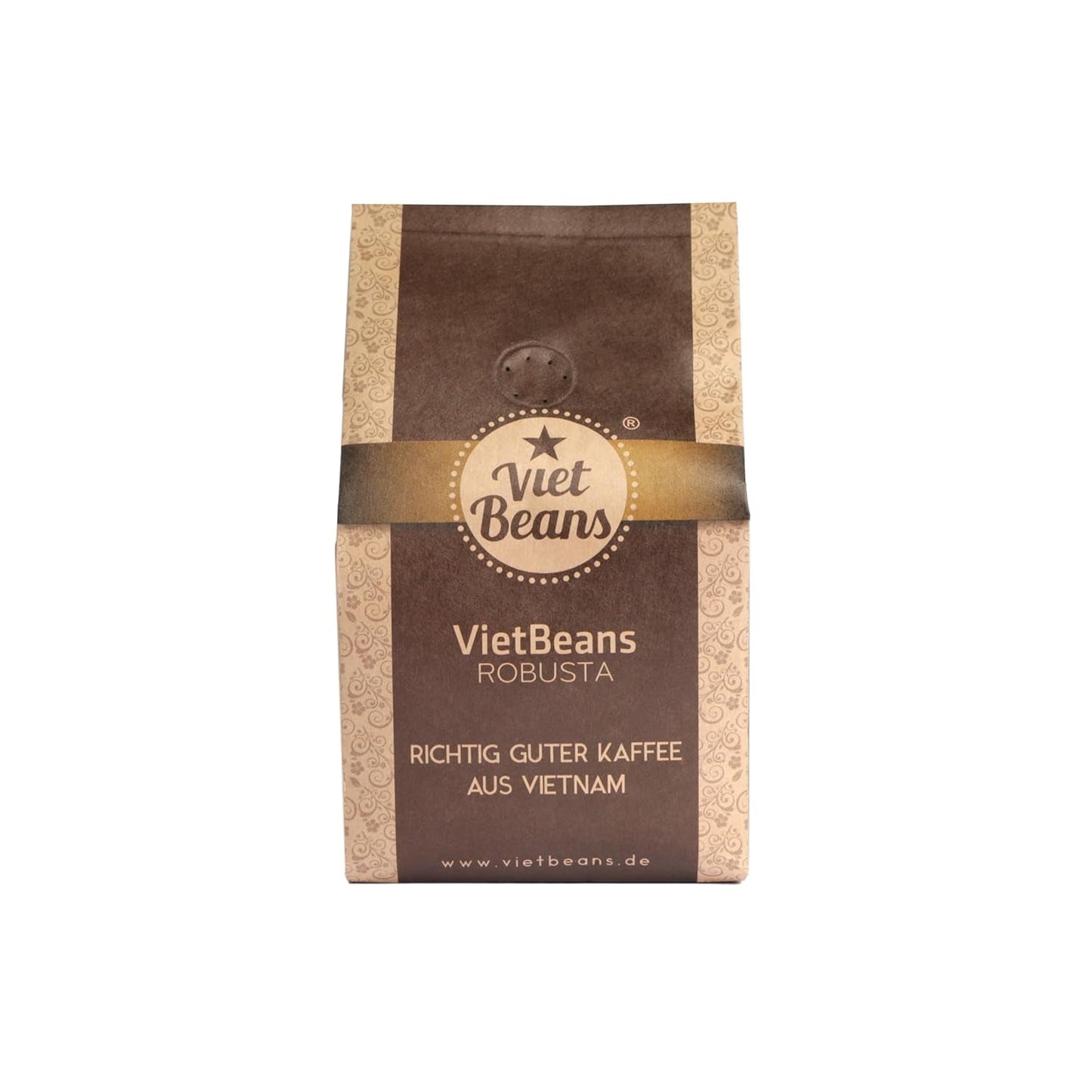 VietBeans 100 % Robusta – Ganze Bohne – Kaffespezialität aus Vietnam – Kräftig och würzig – 250g