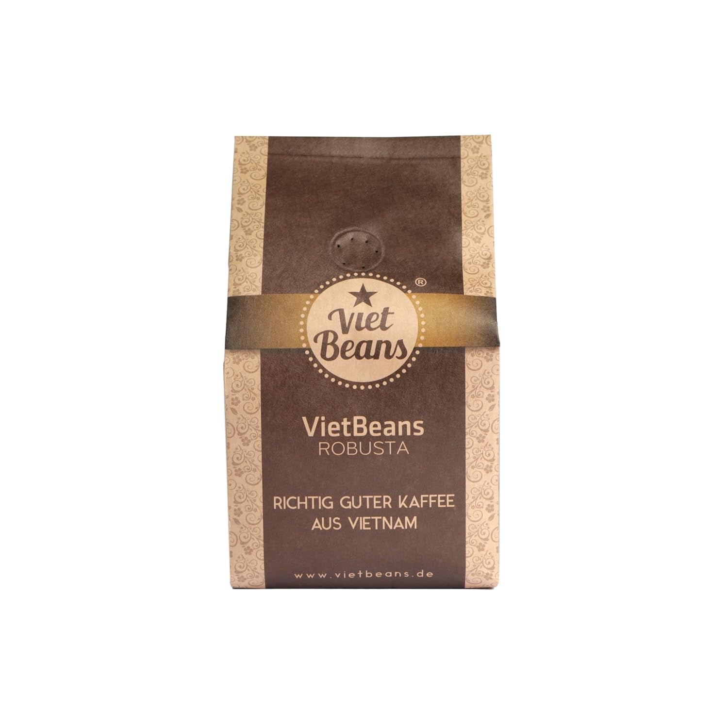 VietBeans 100 % Robusta – Ganze Bohne – Kaffespezialität aus Vietnam – Kräftig och würzig – 250g