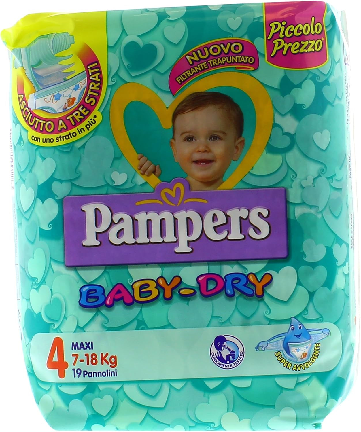 Pampers (gammal version), trosor, storlek 4, 9 kg-15 kg, trepack (1 x 88 blöjor)