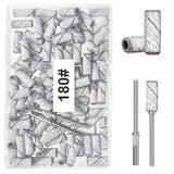 BLESWIN 100 st Små slipband för spikborr, finkornig 240 st med 2 st 3 mm borr, minislipband för polering av naturliga naglar och rengöringsnagelband för prep, rosa