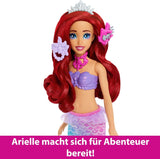 Mattel Disney Princess Toys, Make-up Shell Mermaid Arielle Fashion Doll med avtagbar svans, Makeup bord med 5 repeterbara popup-överraskningar och 5 tillbehör, JBF86 Naty Shop Dolls