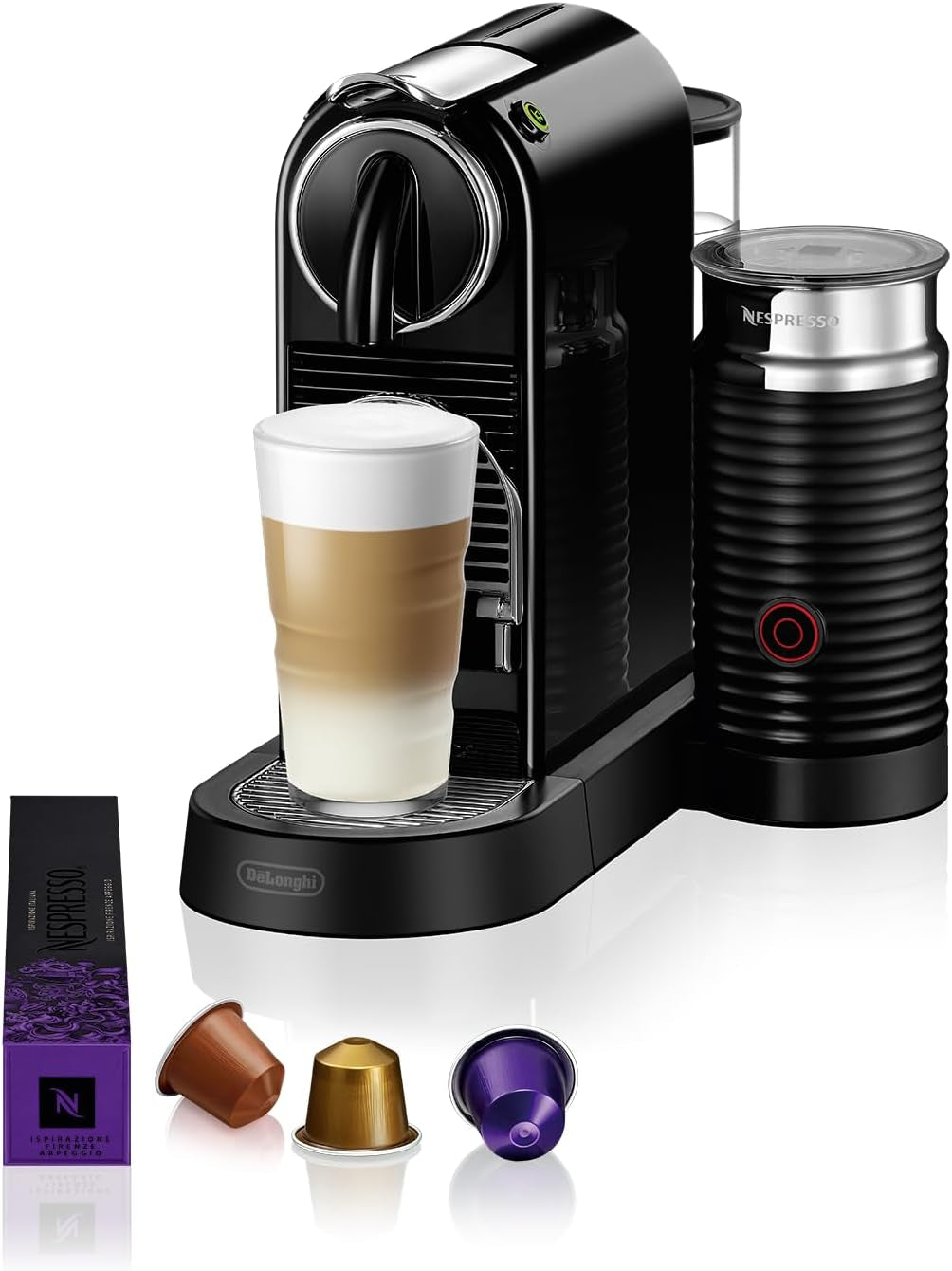 Nespresso EN167.W Citiz kapselespressomaskin, högtryckspump och idealisk temperaturkontroll, utan Aeroccino (mjölkskummare), energisparfunktion, 1260 W, gräddvit, 37,4 x 11,9 x 25,5 cm