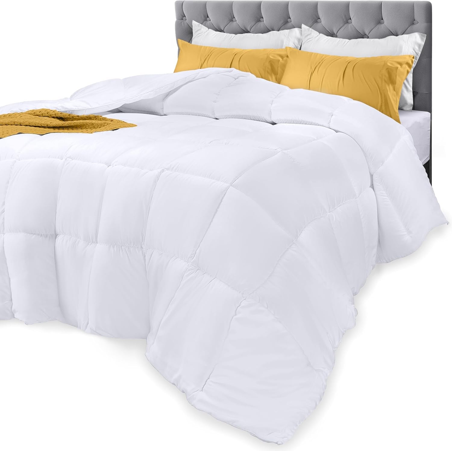 Utopia Sängkläder FBA_B01JPECQF8 Dubbeltäcke, vit, polyester, dubbla Täcken och täcken Naty Shop White Twin