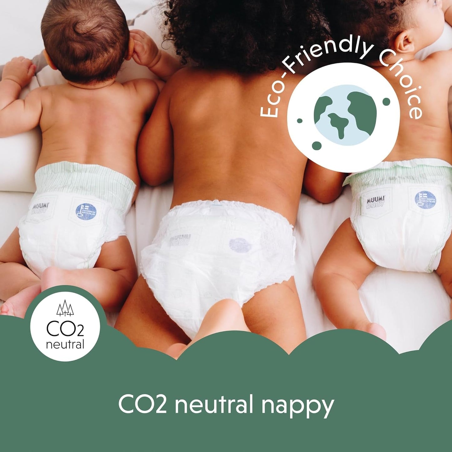 Mumin Baby Eco-blöjor, storlek 3, 5-8 kg, 48 delar, mjuka premiumblöjor | Mjuk och hudvänlig, andas, absorberande, inga onödiga kemikalier |