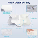 HOMCA Nackkudde Kudde, Memory Foam Ergonomisk kudde 3D kylande kuddfodral för liggande, sidoläge eller liggande position, 62 X 41 X 9,5/12,5 Cm Cervikala ortopediska kuddar Naty Shop