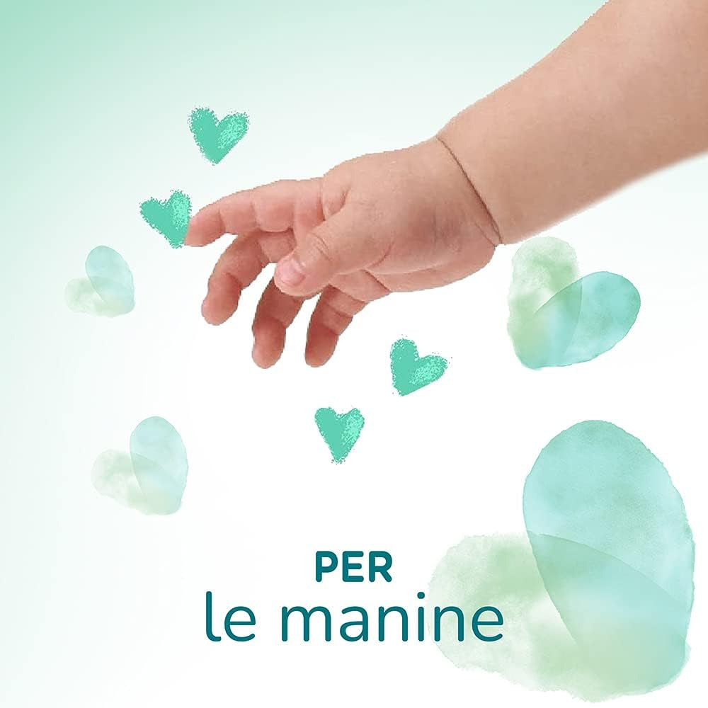 Pampers Acqua Pura Baby Wipes 468 Count (3-pack) - 99% vatten, 100% bomull, 0% plast, alkohol och parabener - Idealiska rengöringsservetter för känslig hud, fuktig, utan tillsatta ingredienser