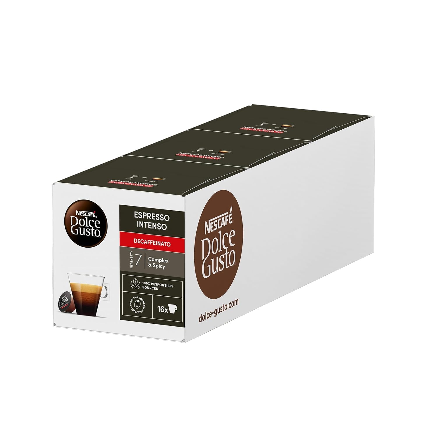 Nescafé Dolce Gusto Café Dolce Gusto Espresso Intenso Desc. | Nestle Pack 3 Kisten Mit 18 Kapseln,Die Jewells 16 Einheit(3er Pack)