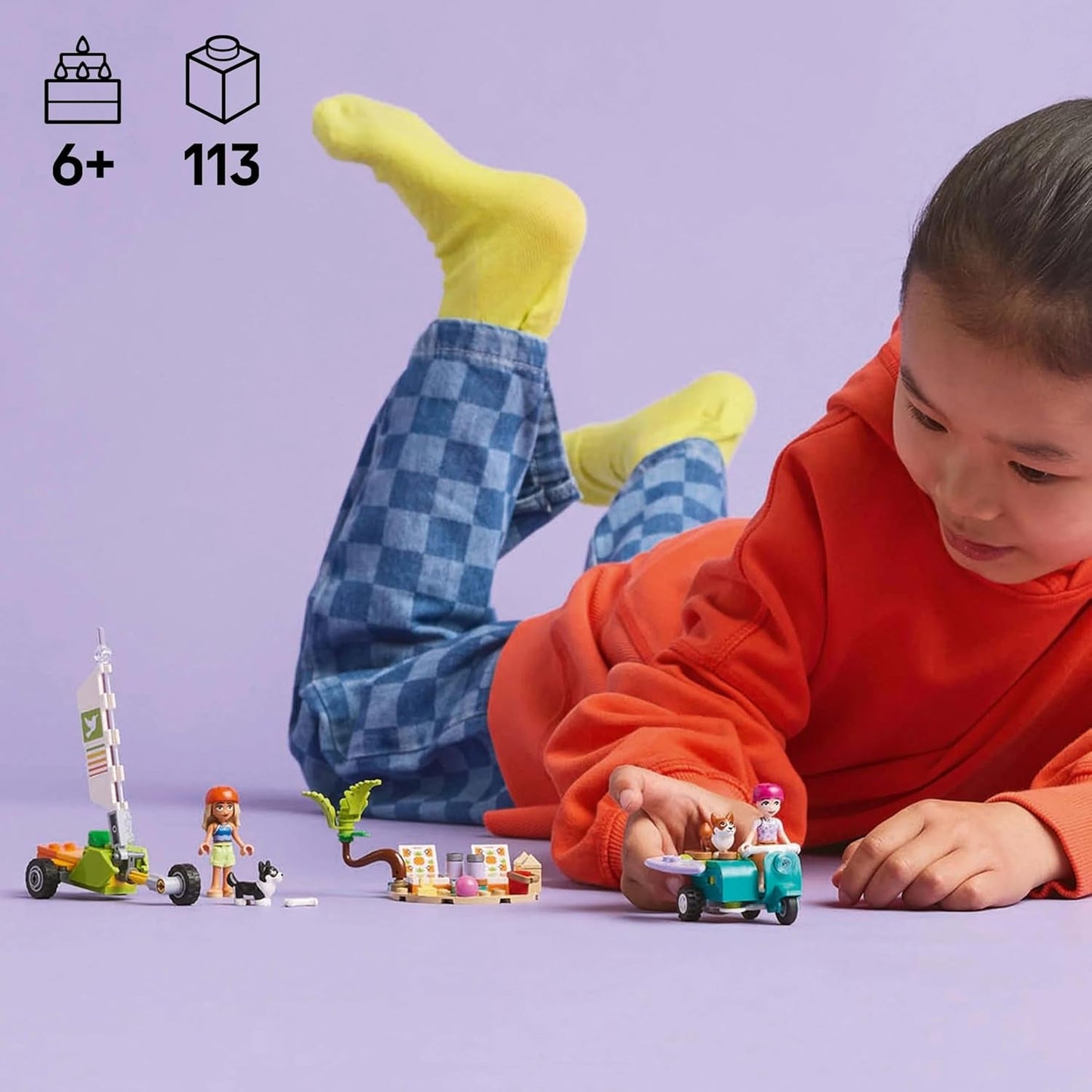 LEGO Friends Beach Adventure med hundar Byggleksak för flickor 6 år gamla djurlekset med 2 minifigurer och 2 corgifigurer Kreativa barngåva Surfbräda Äventyrsbyggset 42641 Byggset Besuche den LEGO-Store