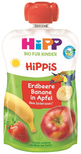 HiPP Organic for Children HiPPiS Jordgubbsbanan i äpple - Theo Toucan, 100g
