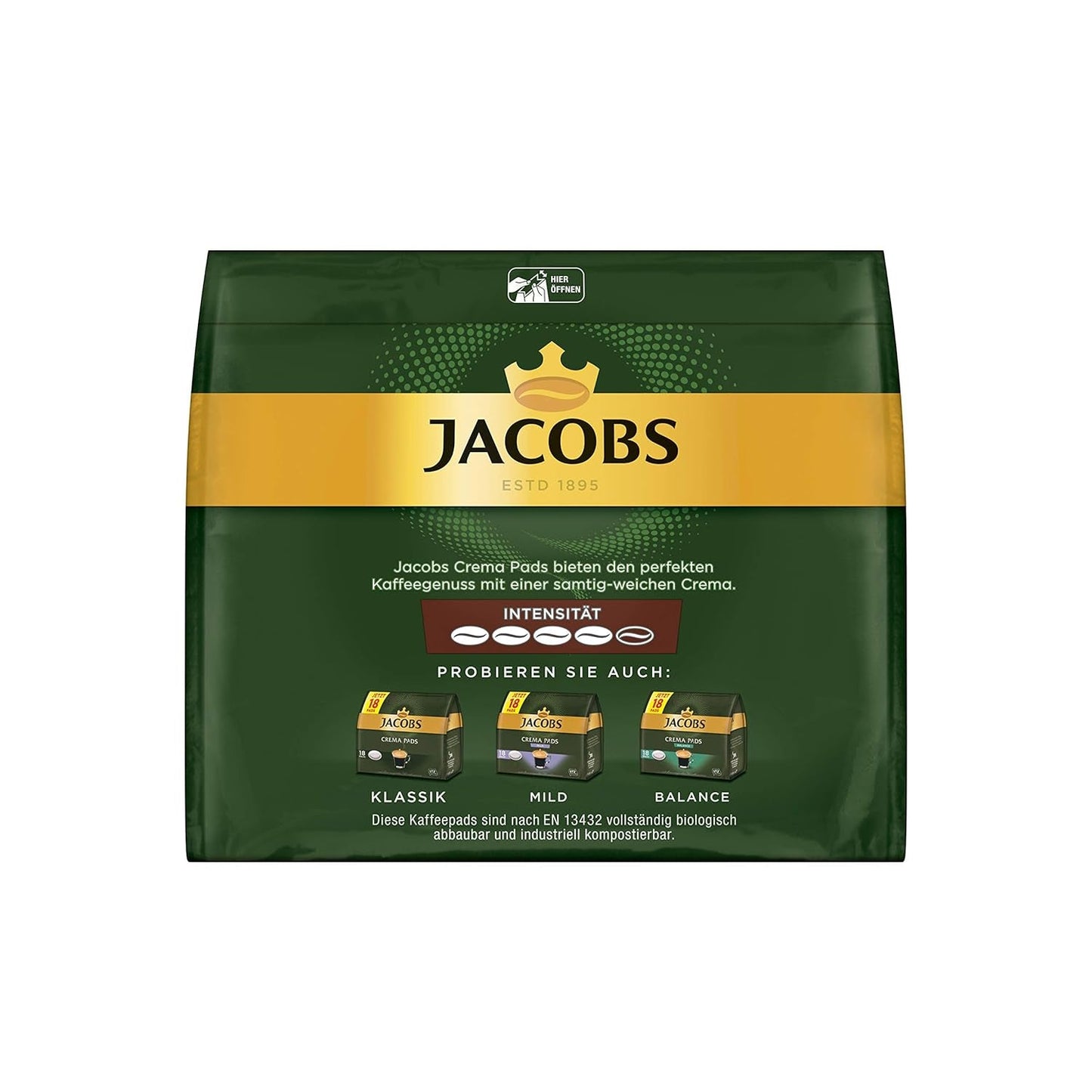 Kräftig Cream Pads, 90 Senseo-kompatibla Kaffeepads UTZ-zertifiziert, 5er Pack, 5 x 18 Getränke & Cream Pads, 90 Senseo-kompatibla Kaffeepads UTZ-zertifiziert, 5er Pack, 5 x 18 Getränke