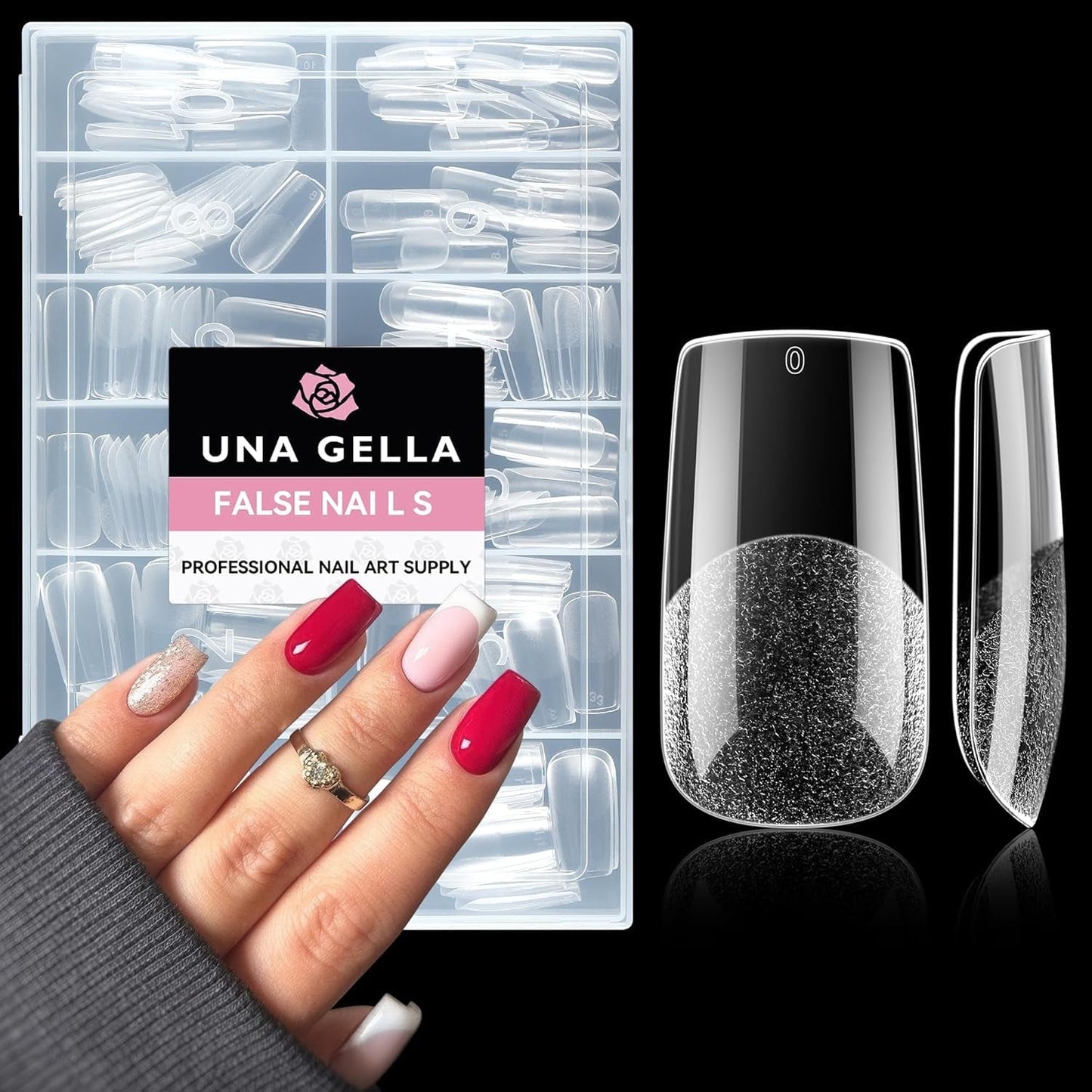 Ballerina Gel Nail Tips 216st 12 Storlekar Soft Gel Nail Tips Heltäckande Nail Extension Set Semi Matt DIY Home Art